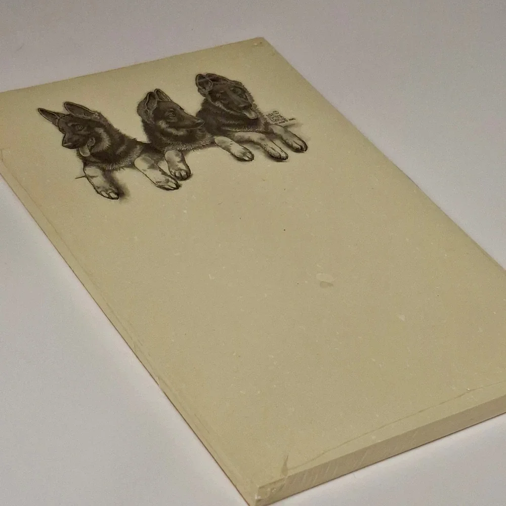 Vintage German Shepherd Stationery Paper Pad Sealed NOS Tella Hansen 5.5